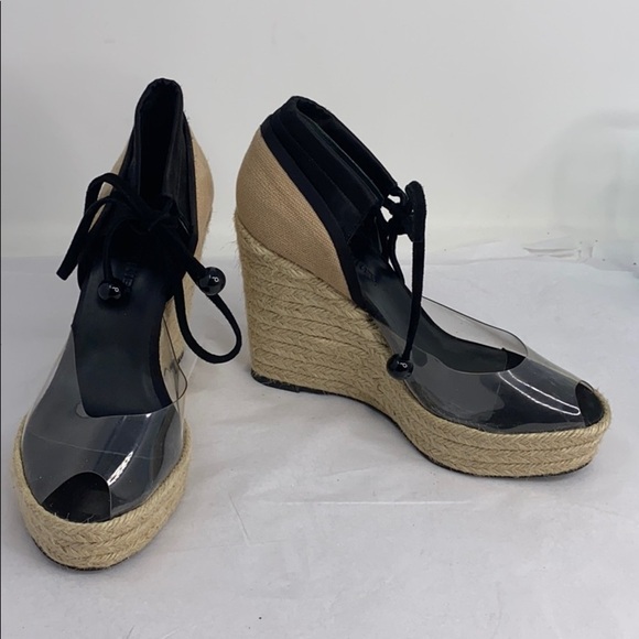 Sonia Rykiel Sz 39 Wedge Platform Clear Sandal - Picture 2 of 12